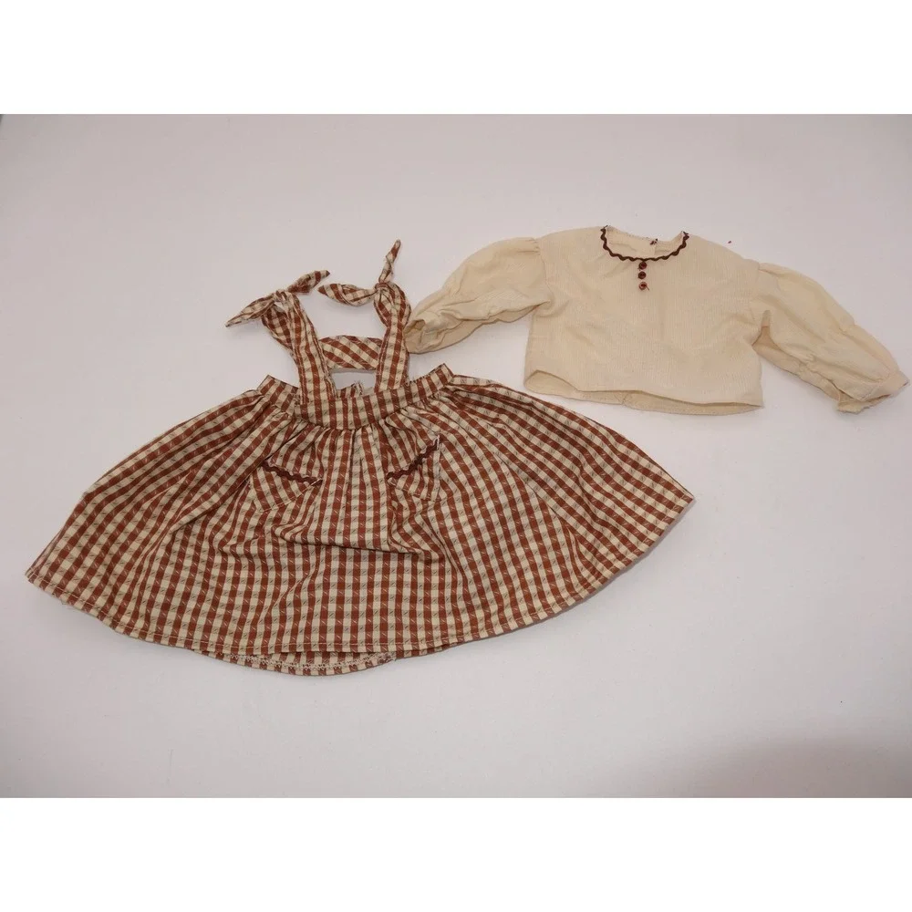 American Girl Addy Birthday Outfit Pinafore Blouse Snood Booklets 1994 Brown